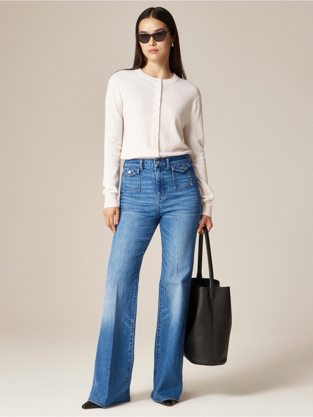 J.Crew Vintage High-Rise Flare Jeans Flap Pockets 26